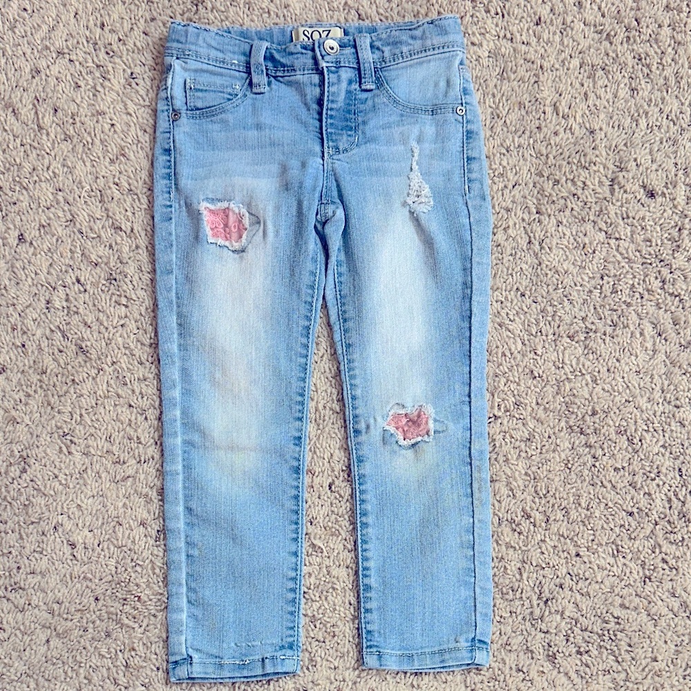 SQZ 5T Distressed Light Blue Jeans